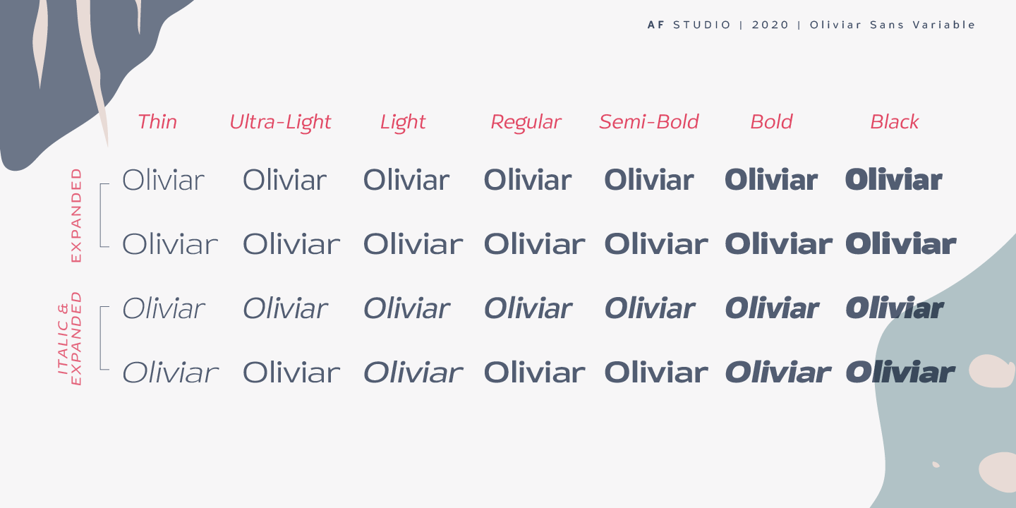 Beispiel einer Oliviar Sans Ultra Light Ex-Schriftart